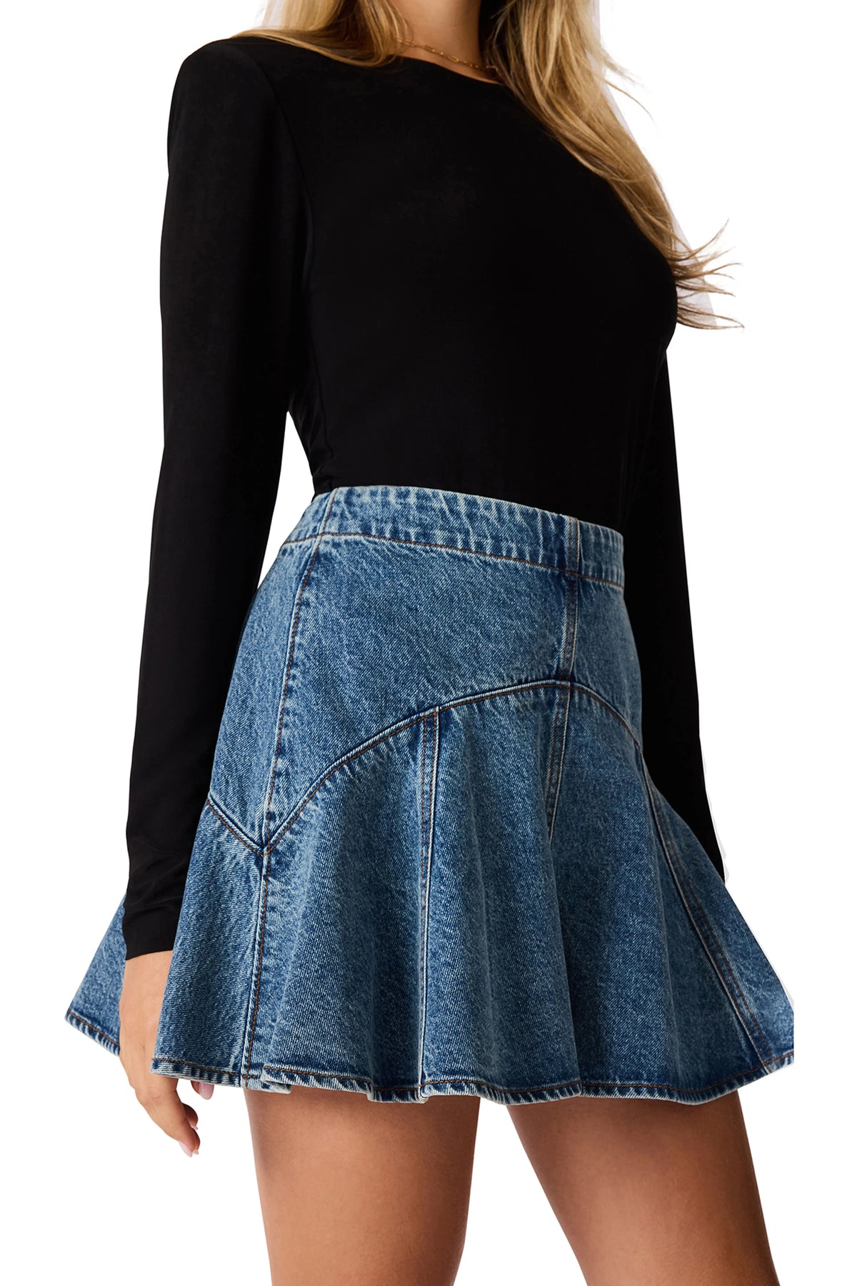 Natallie Denim Miniskirt