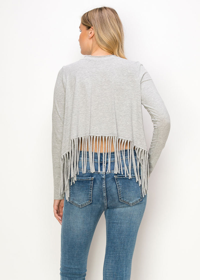Rodeo Queen Long Sleeve Fringe Top
