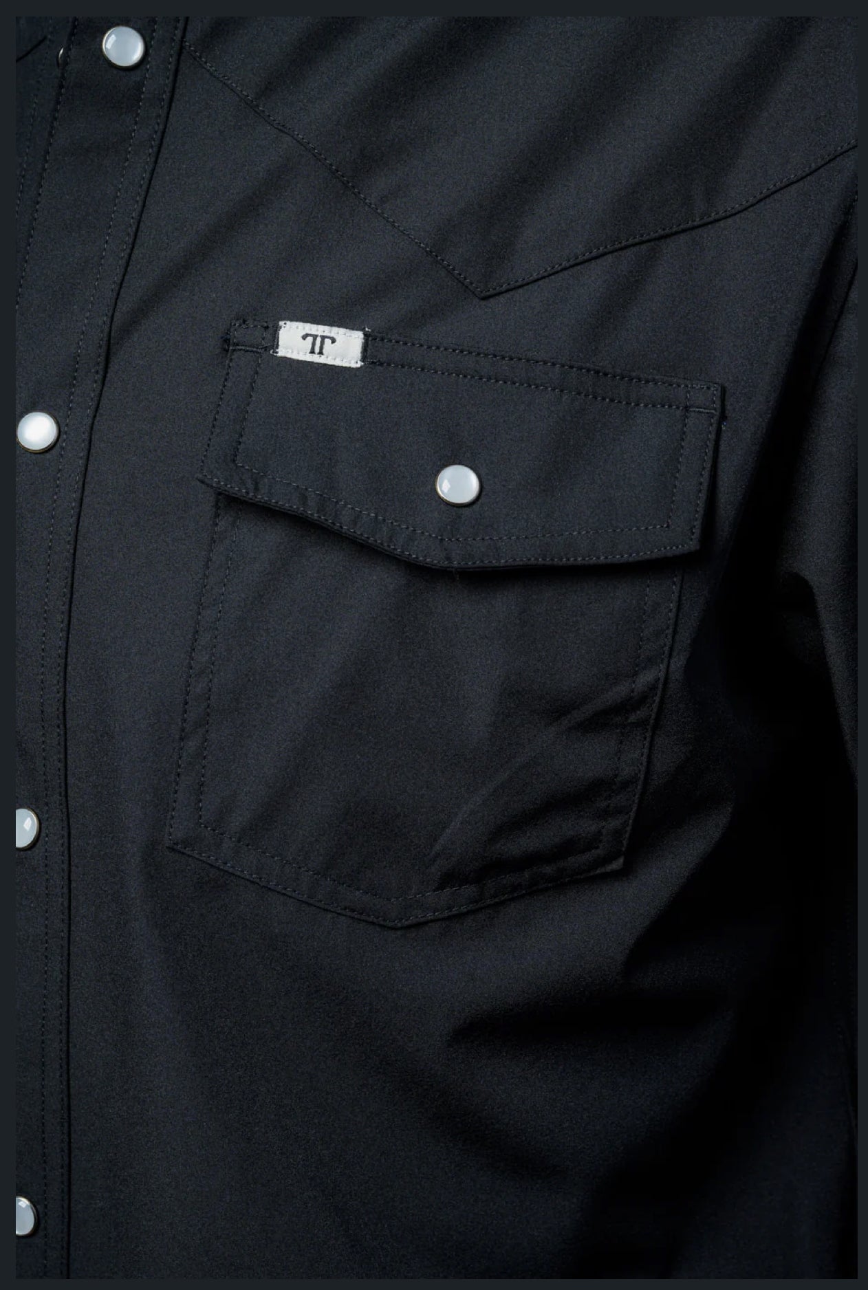 Black Short Sleeve Pearl Snap Shirt by Ferrell