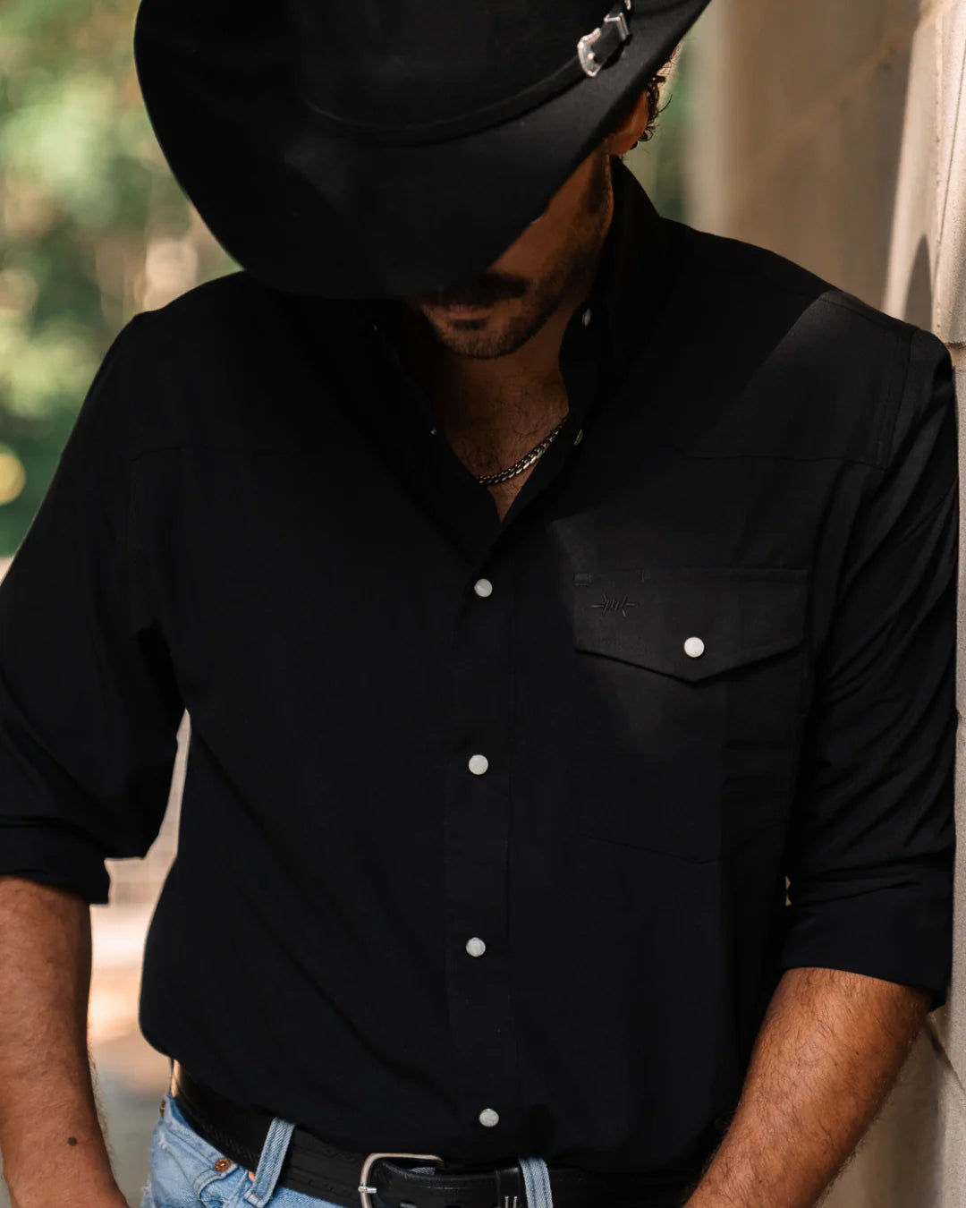 Long Sleeve Western Field Shirt- Cannon Black by Texas Standard