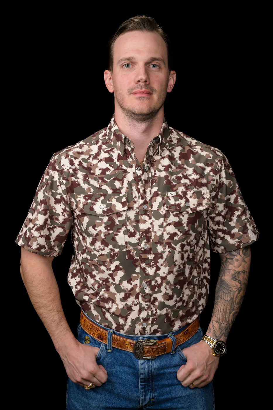 Ferrell Camo- Lite Short Sleeve Snap by Ferrell