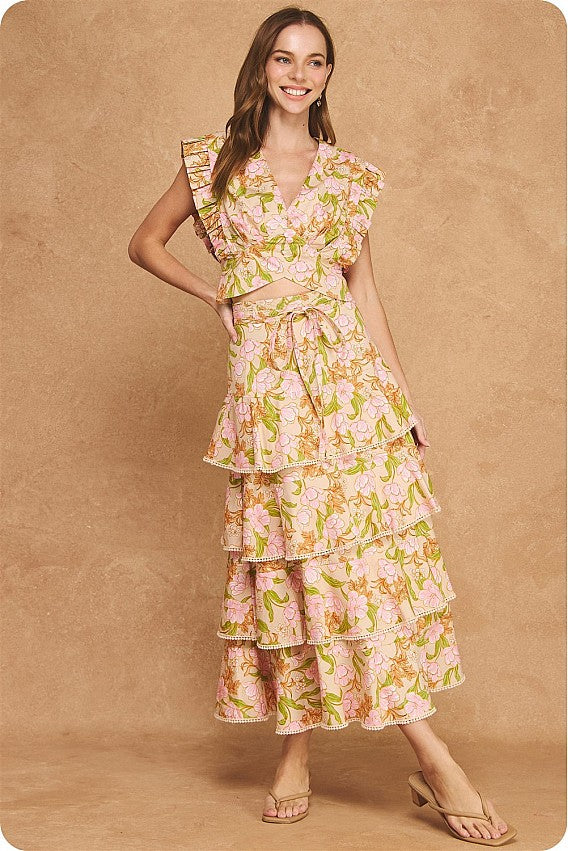 BLOOM MEADOW 2-PIECE MIDI SKIRT SET