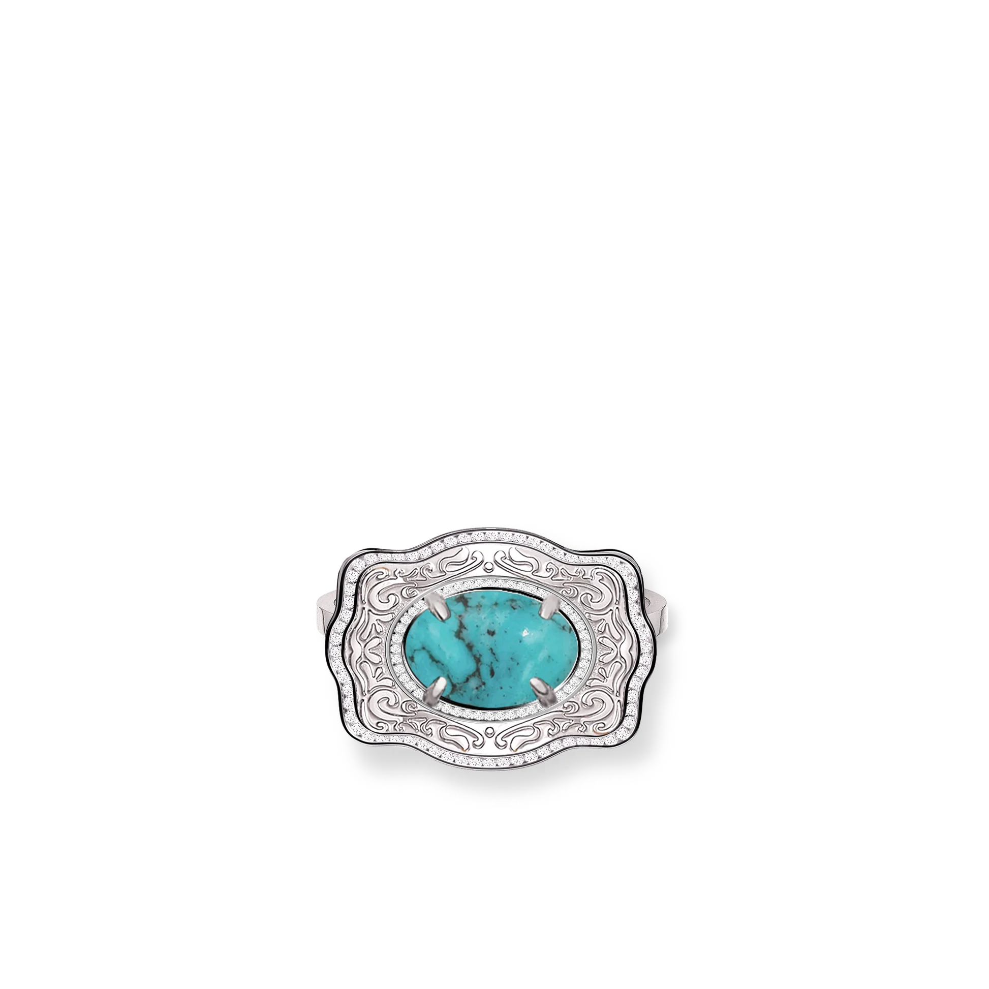 SpurWest Belt Buckle Ring (Oasis) - Silver