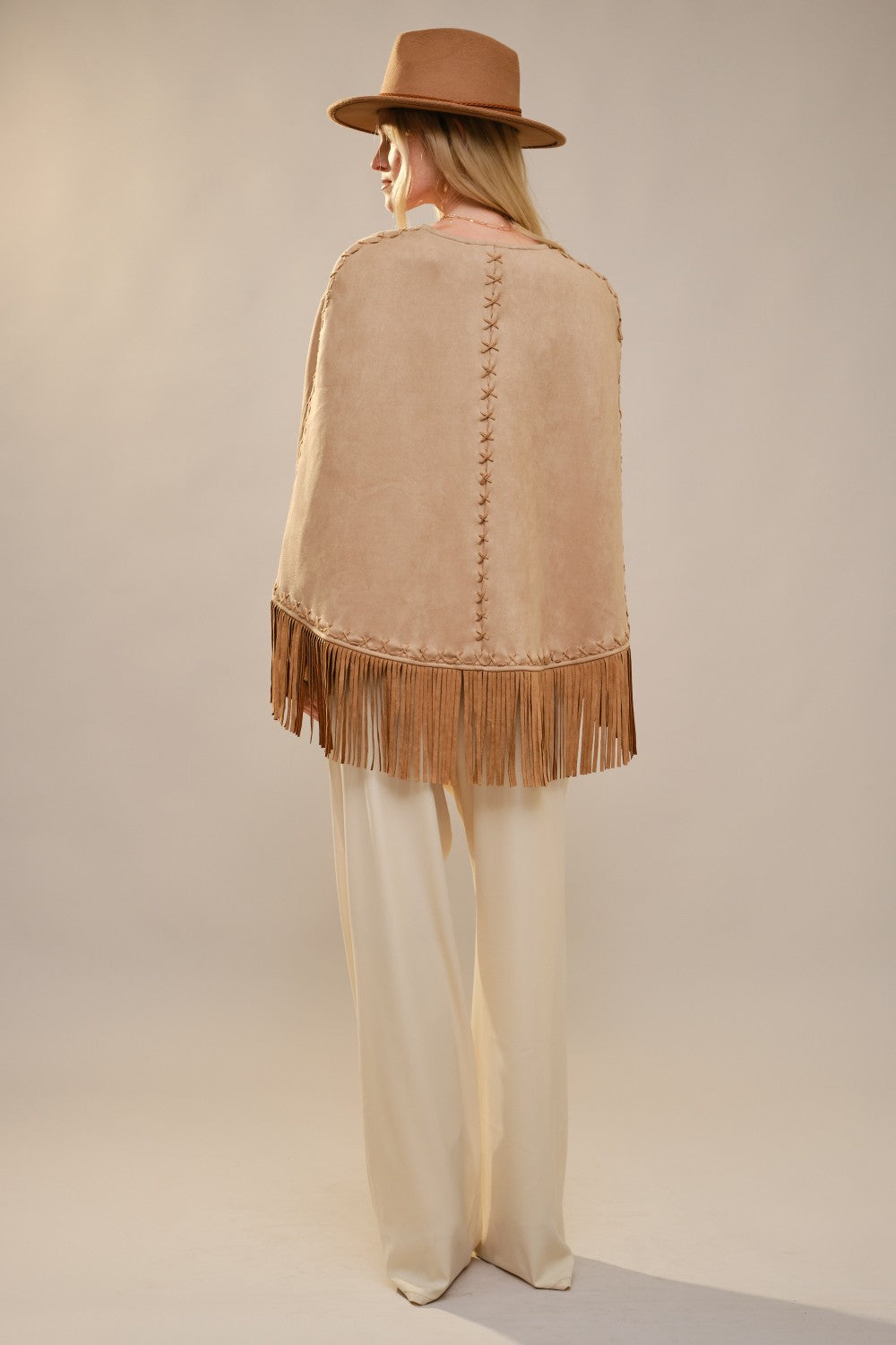 Sandstone Fringe Suede Vest