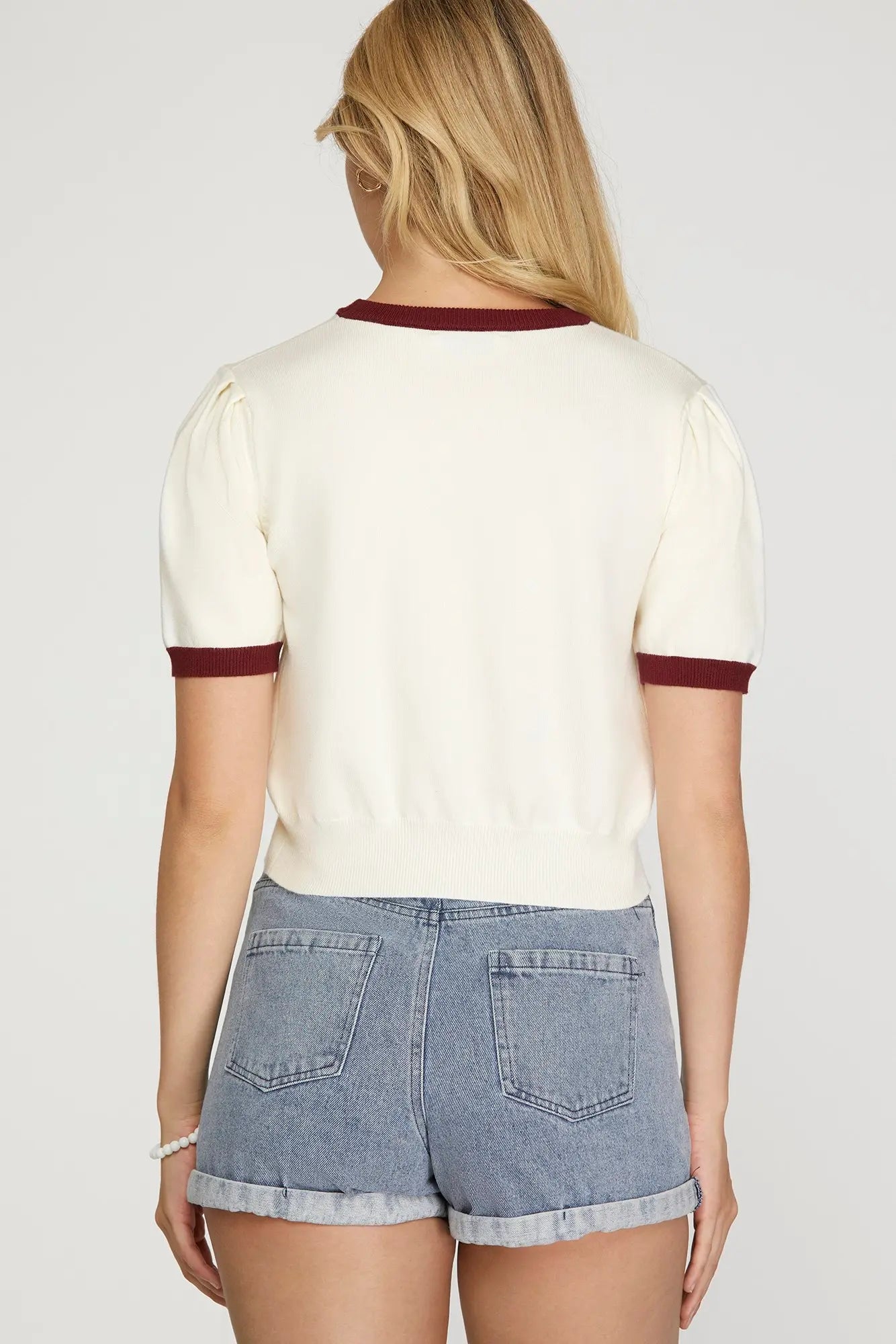 Varsity Game Day Knit- Garnet