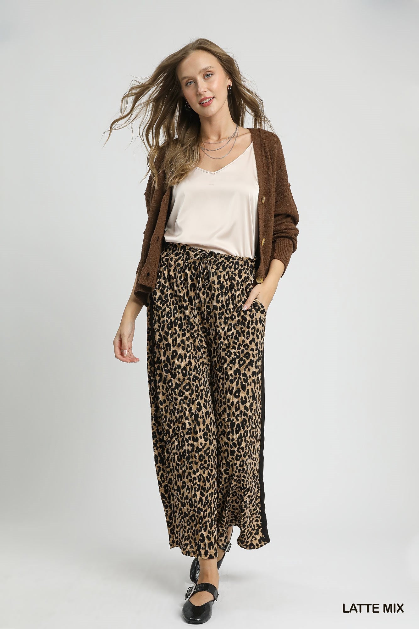 Leopard Print Wide Leg Pants
