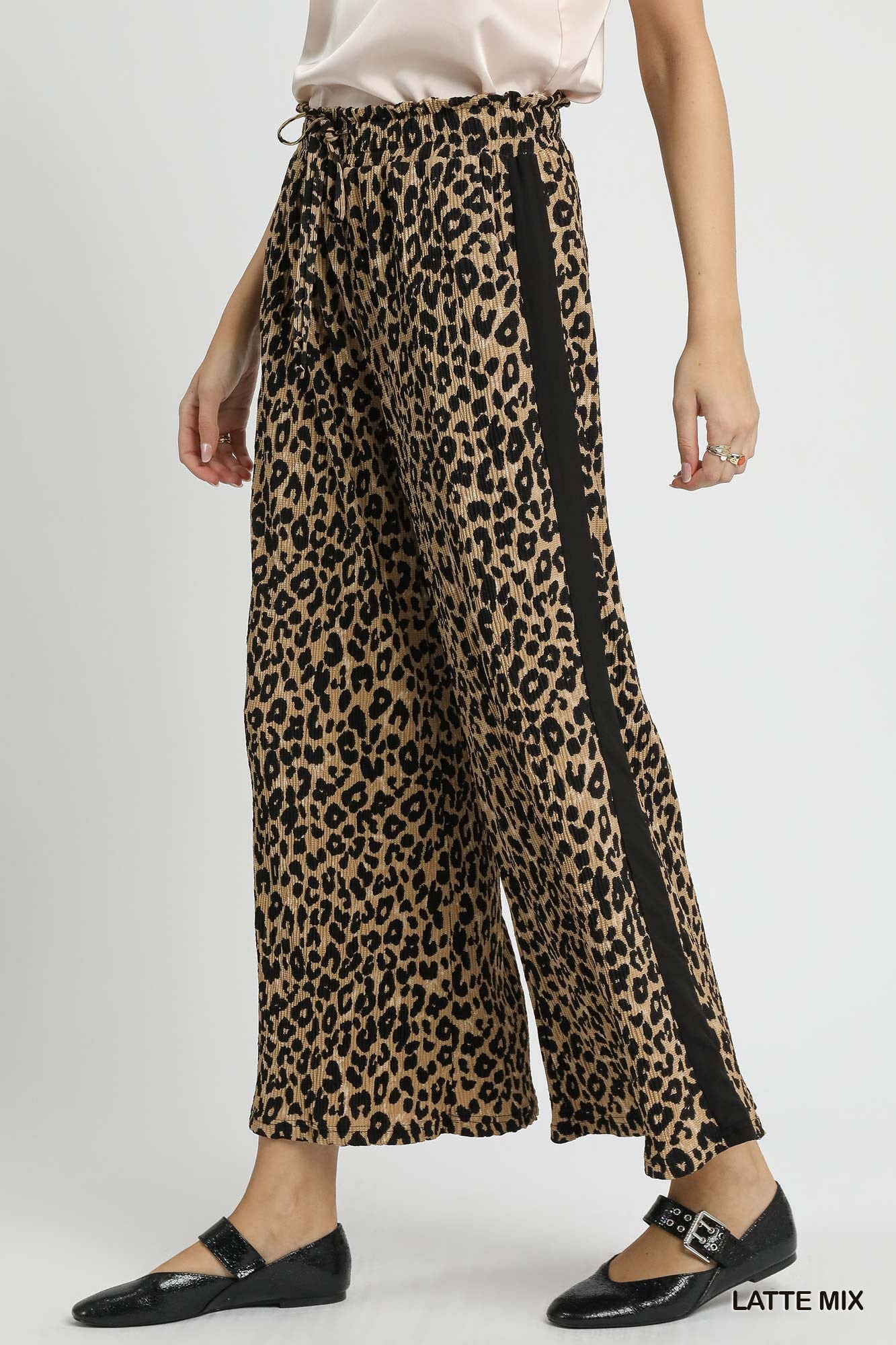 Leopard Print Wide Leg Pants