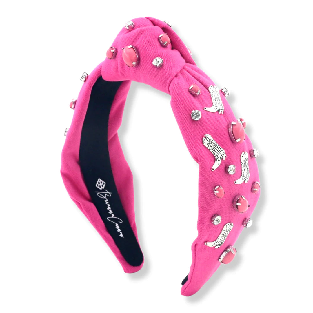 Brianna Cannon Let’s Go Girls Pink Boot Headband NWT Brianna Cannon Pink Sparkle Headband with Red and Green  main image 3