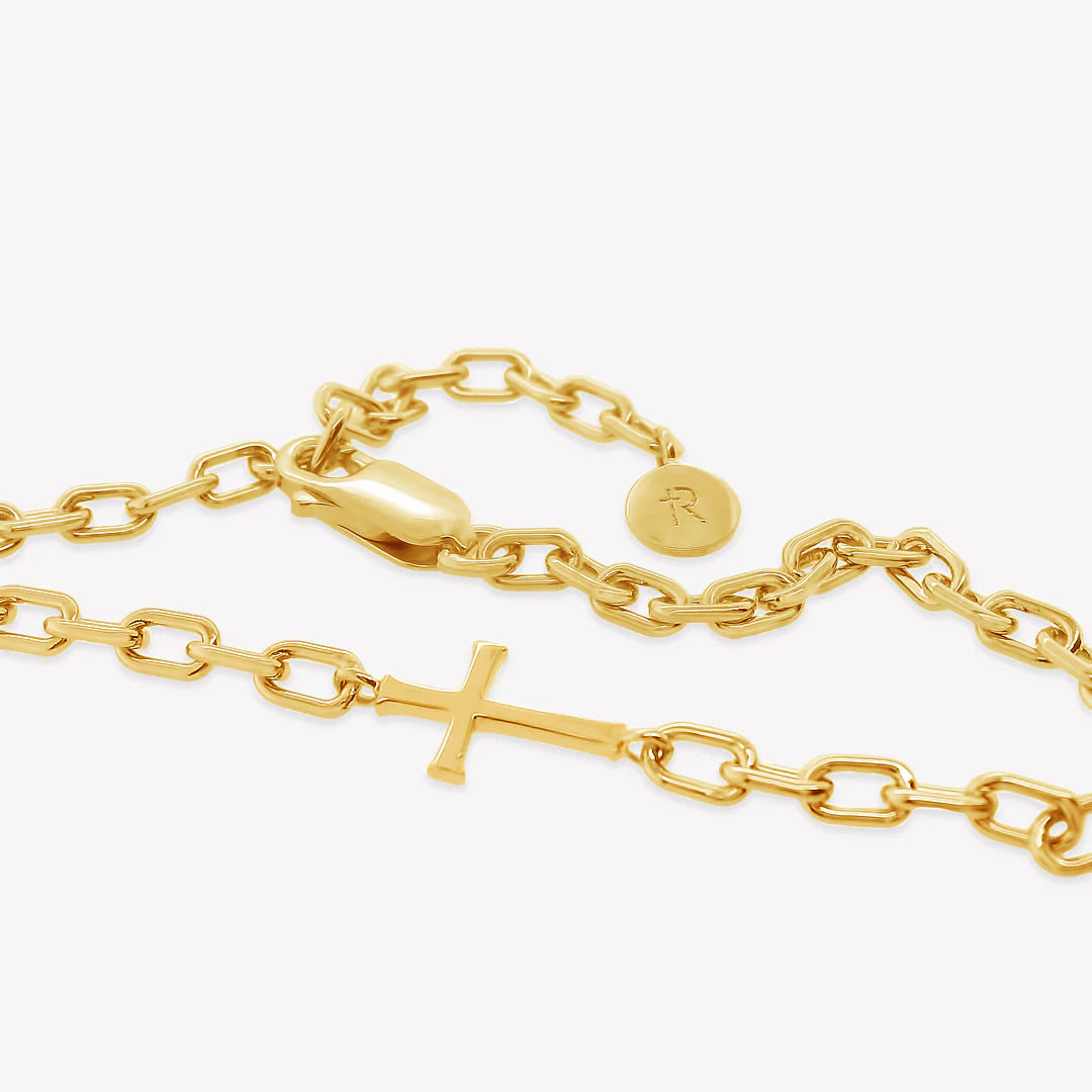 Mini Chain Breaker Cross Bracelet-Gold