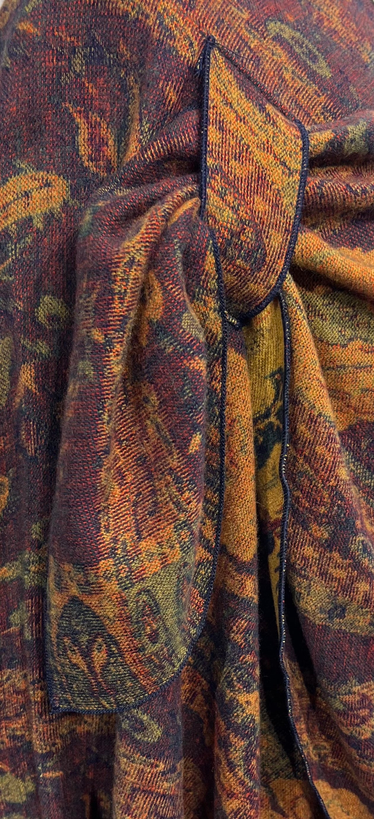 Dijon, Navy & Burgundy Reversible Cashmere Shawl