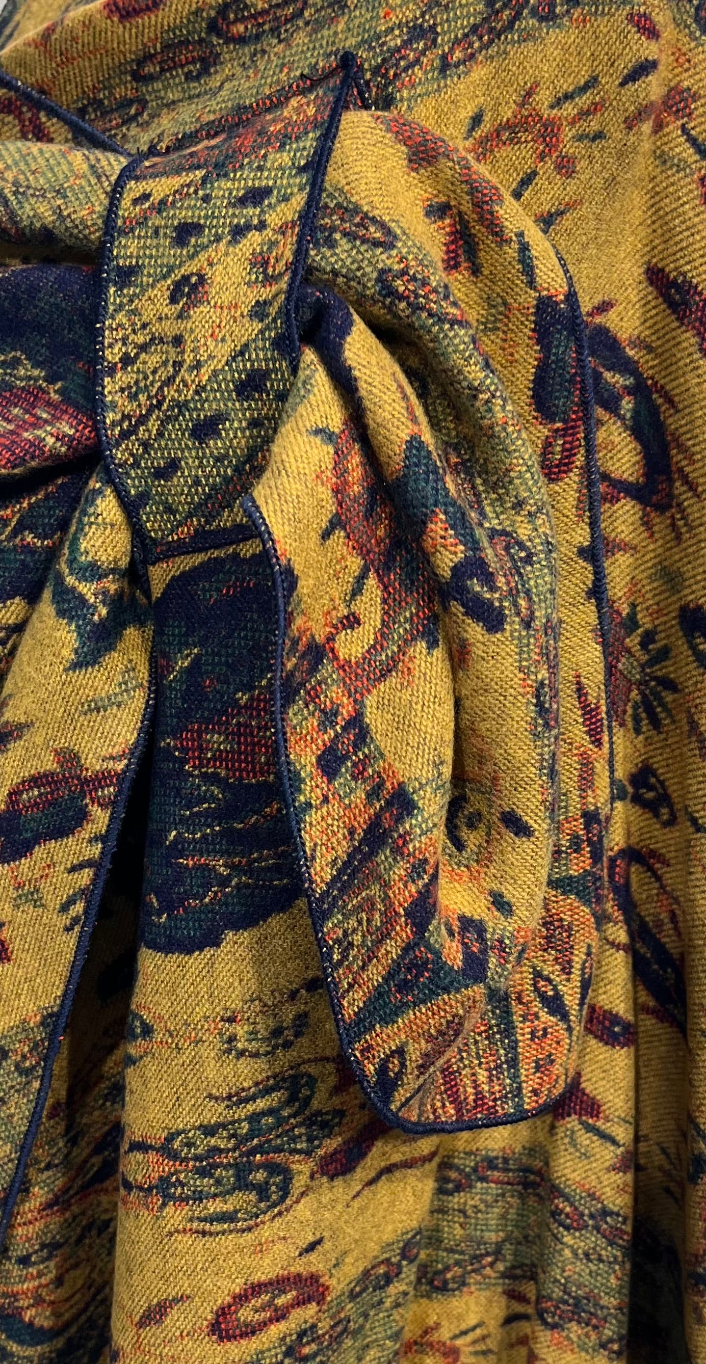 Dijon, Navy & Burgundy Reversible Cashmere Shawl