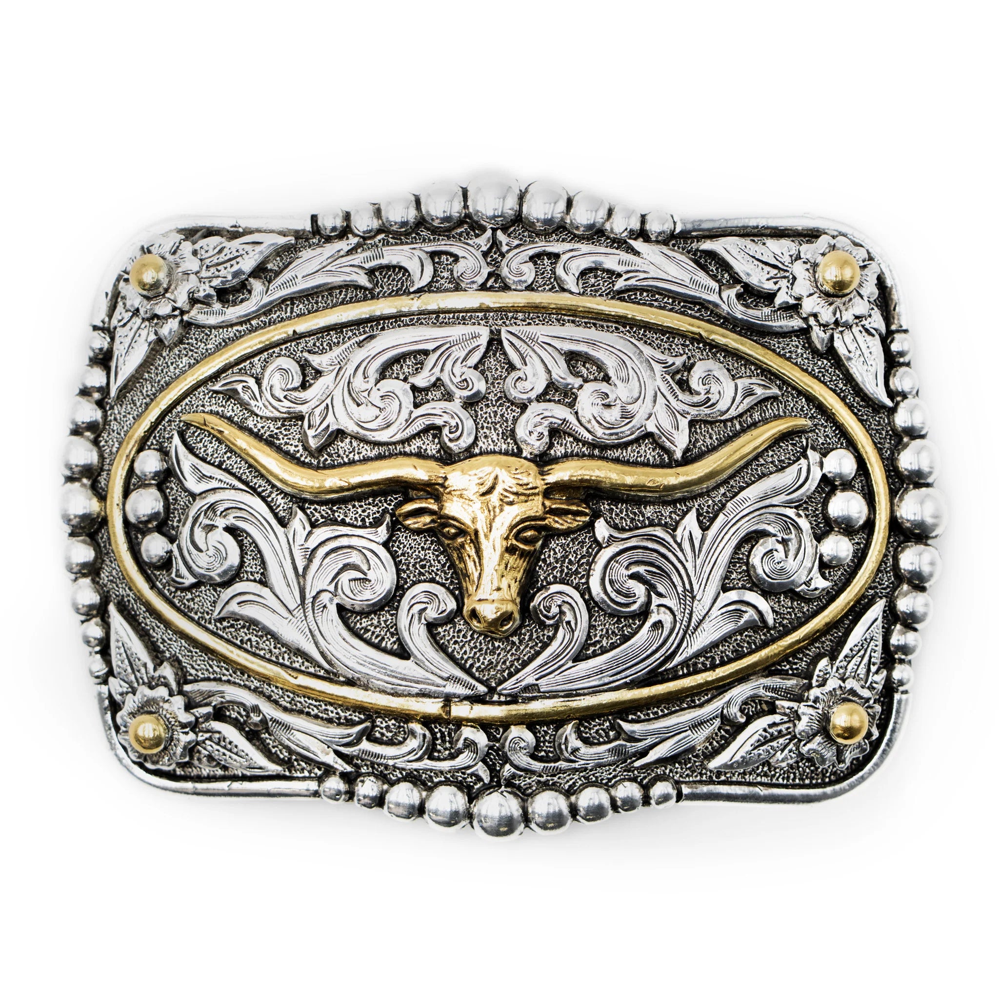 Longhorn with Gold Frame Belt Buckle