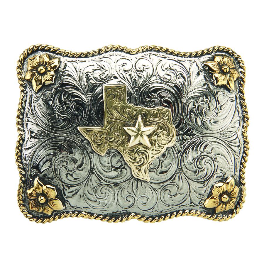 Scalloped Buckle Flowers and State of Texas motif