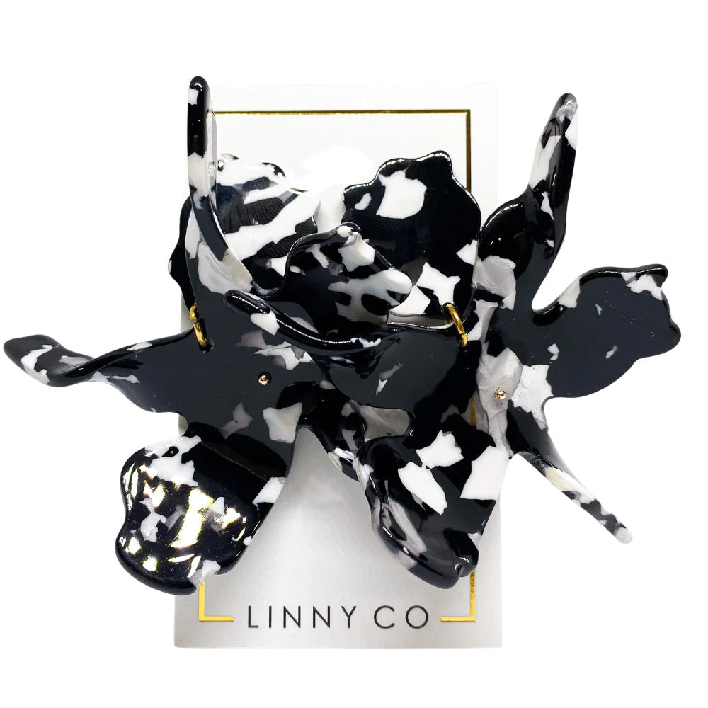 Flora- Black and White Earrings