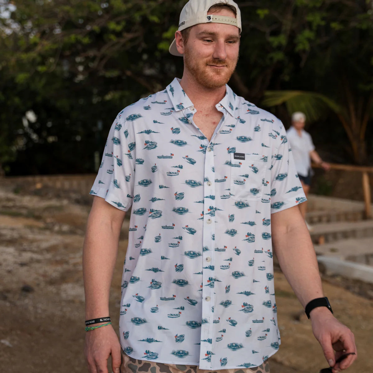 Lake Weekend- Performance Button Up by Burlebo
