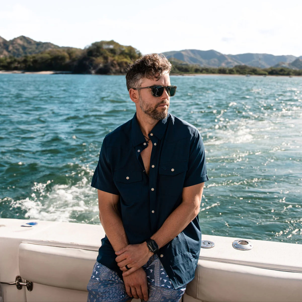 Performance Western Shirt By Burlebo- Navy