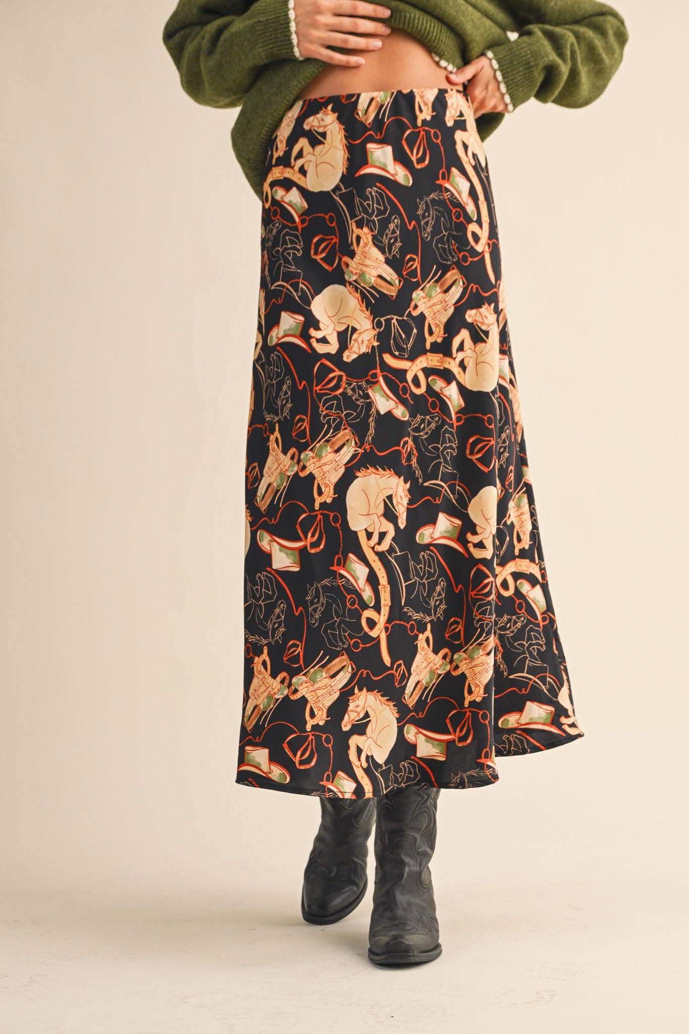 Western Whimsy A-Line Skirt