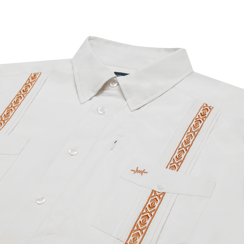 Guayabera Libre-Burnt Orange on Gray by Texas Standard