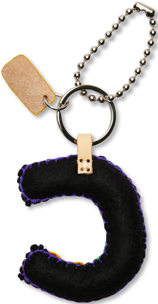 BLACK FELT ALPHABET CHARMS