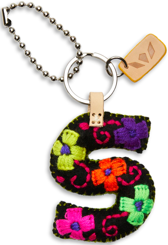 BLACK FELT ALPHABET CHARMS