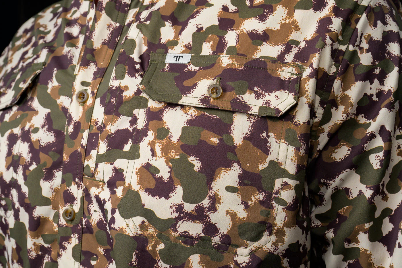The Ferrell Camo Lite - Long Sleeve Double Button Shirt by Ferrell