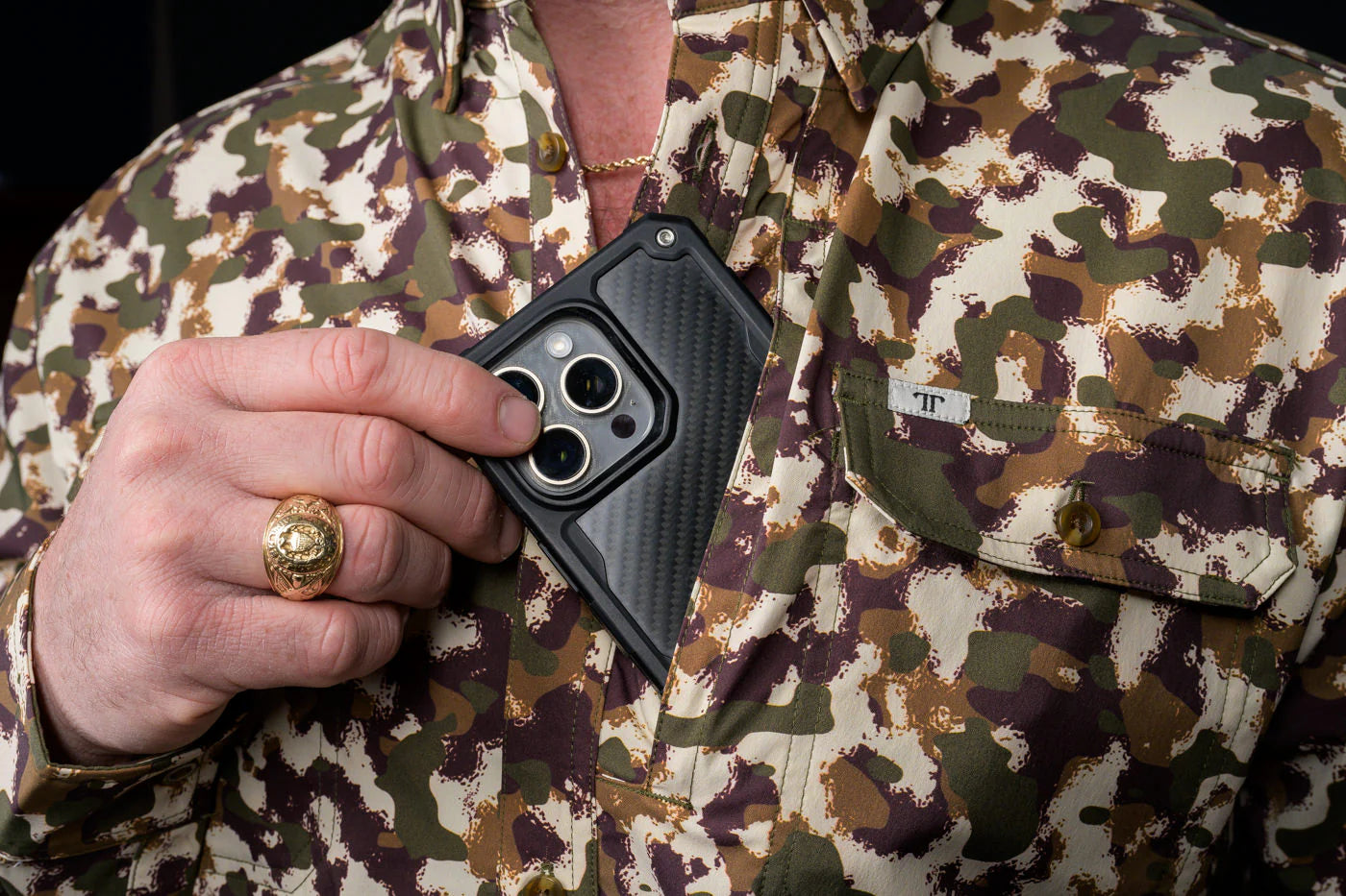 The Ferrell Camo Lite - Long Sleeve Double Button Shirt by Ferrell