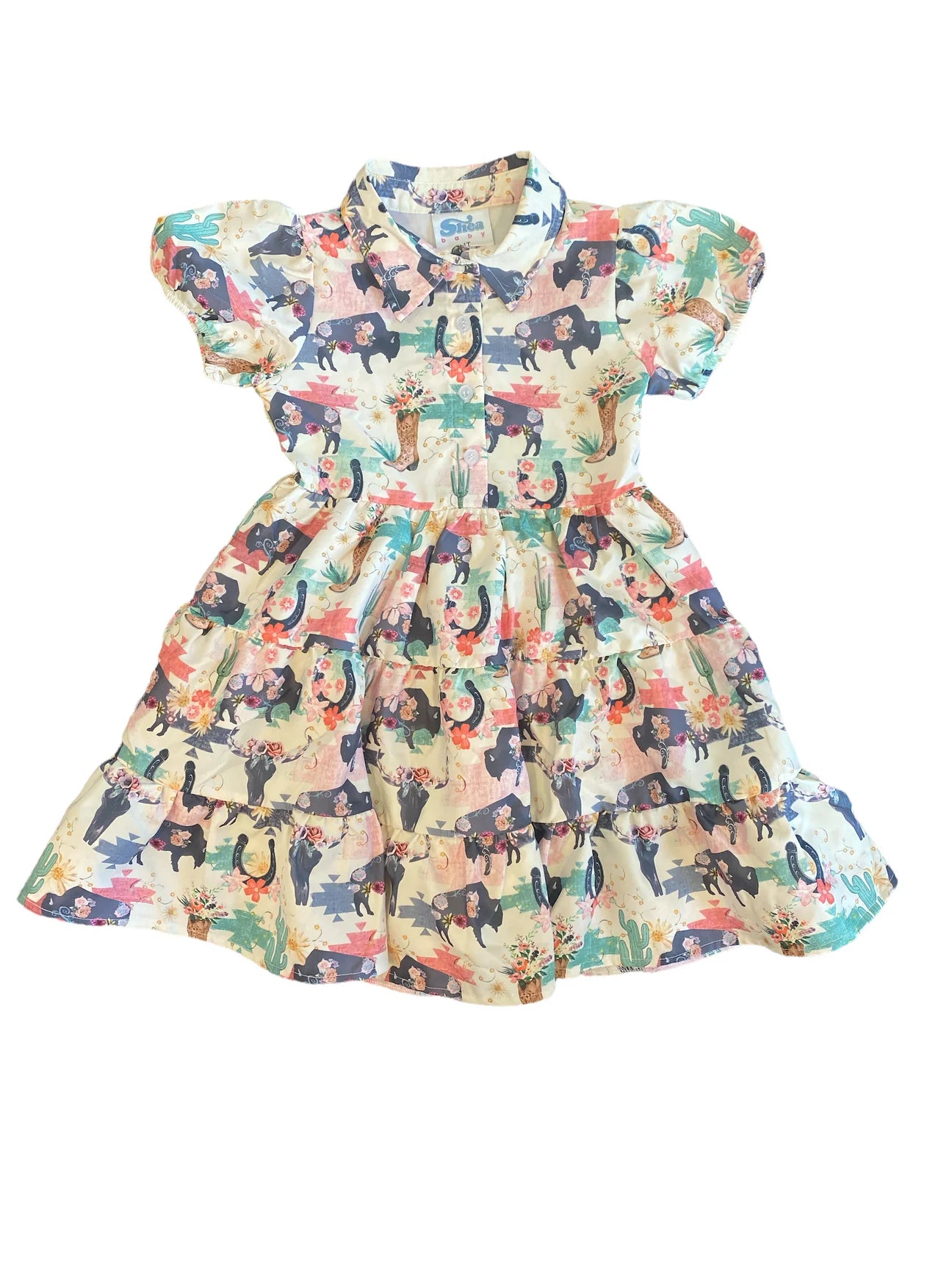 Little Girl's Wild Buffalo Flow Dress