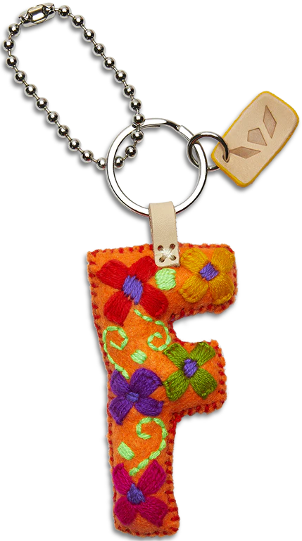 ORANGE FELT ALPHABET CHARMS