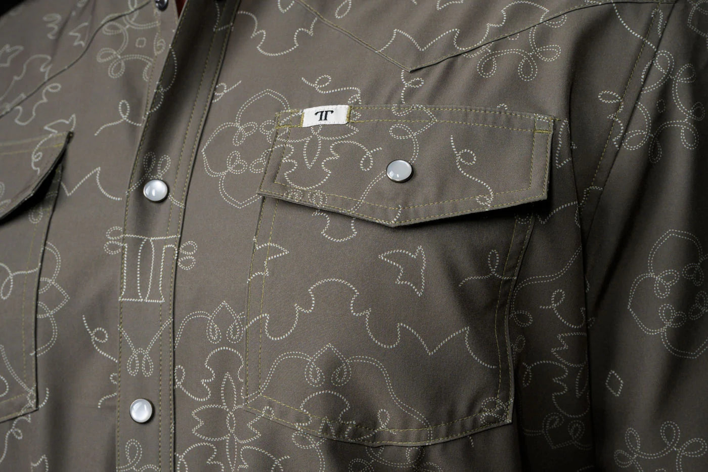 The Carson in Green - Long Sleeve Snap Shirt by Ferrell