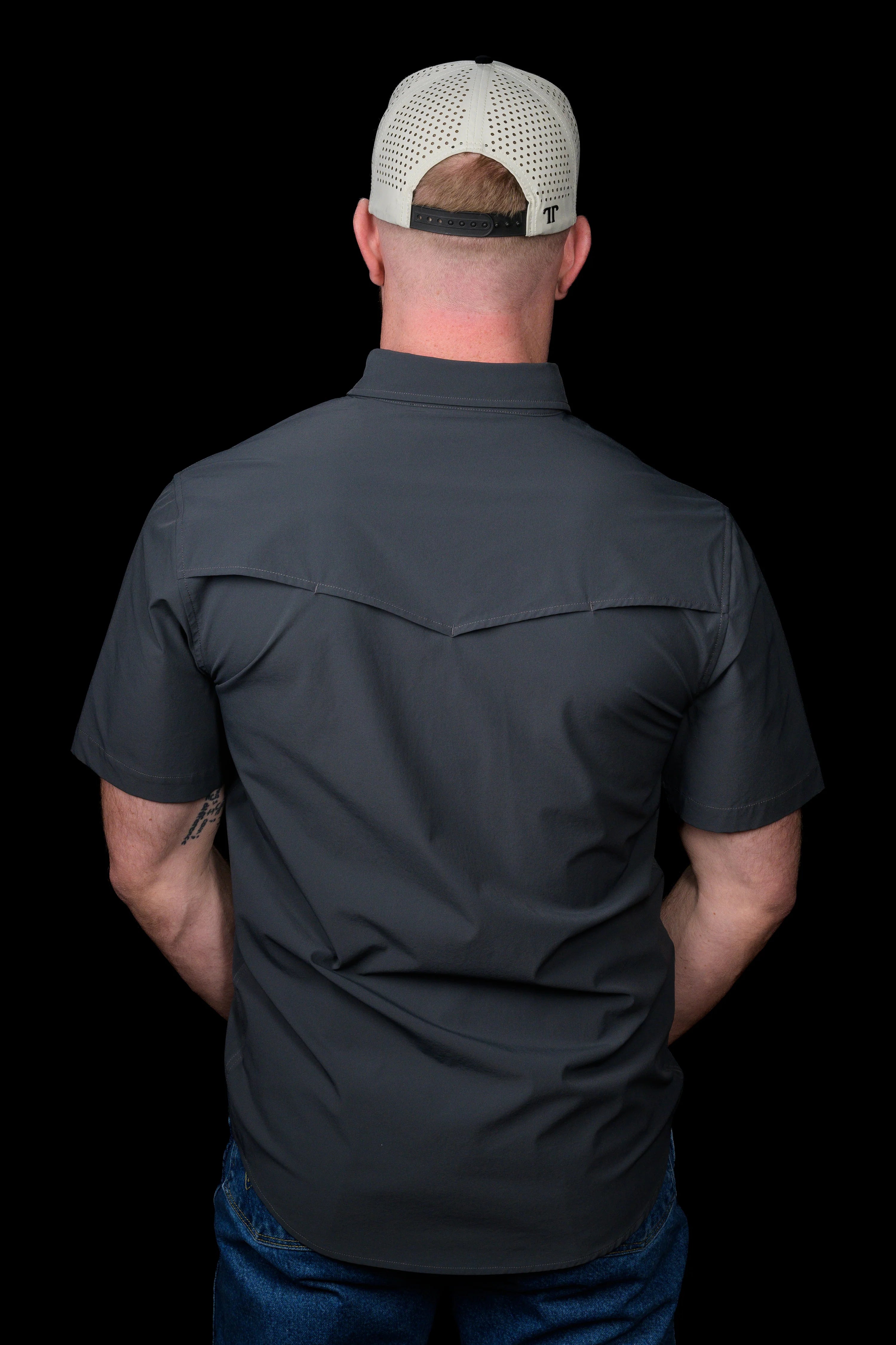 Grey Short Sleeve Pearl Snap Shirt by Ferrell