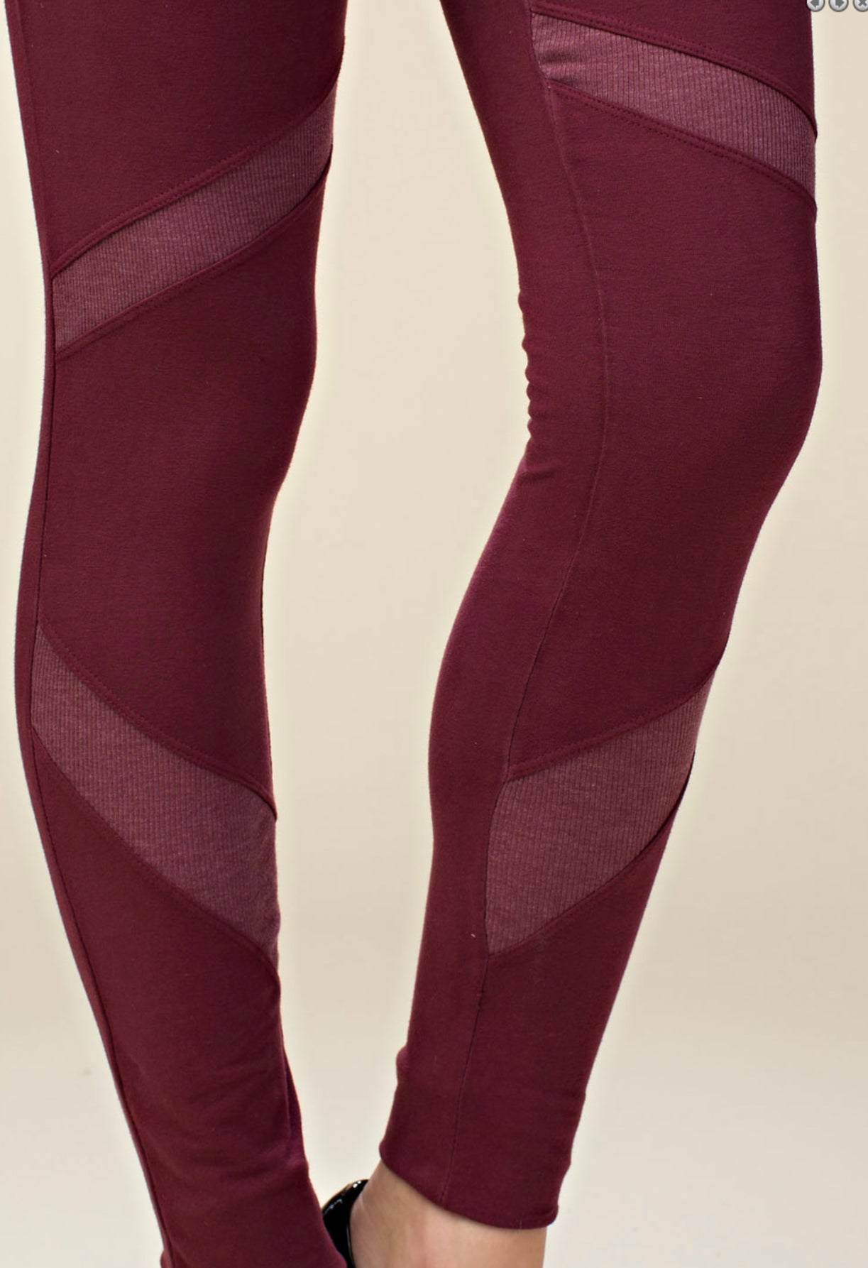 Washed Burgundy Leggings