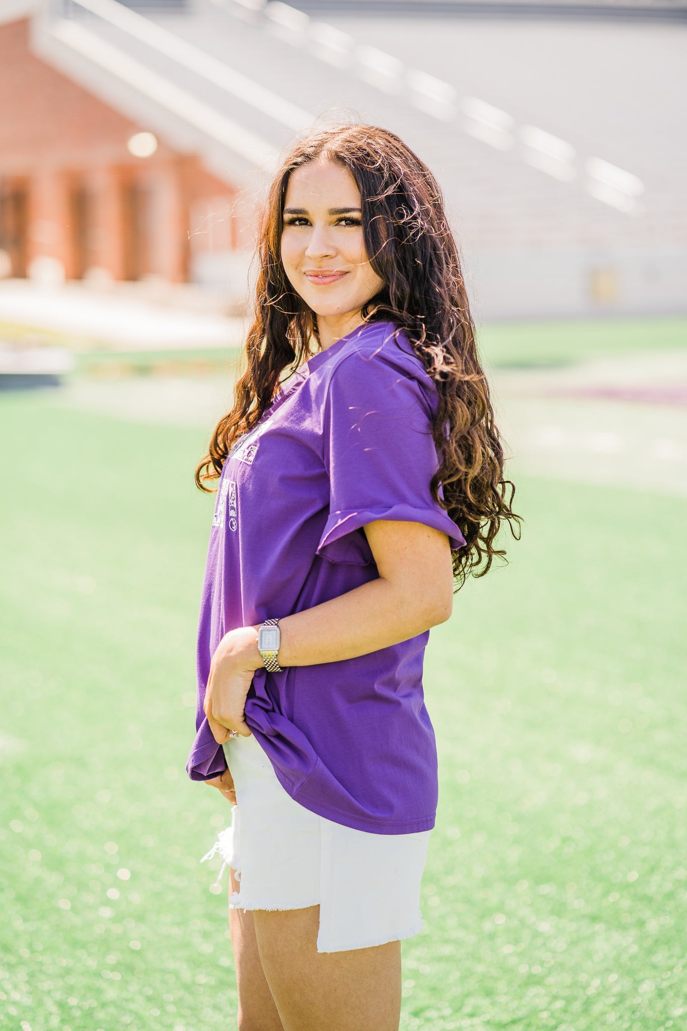Purple & White Game Day Spirit Tee by Layerz