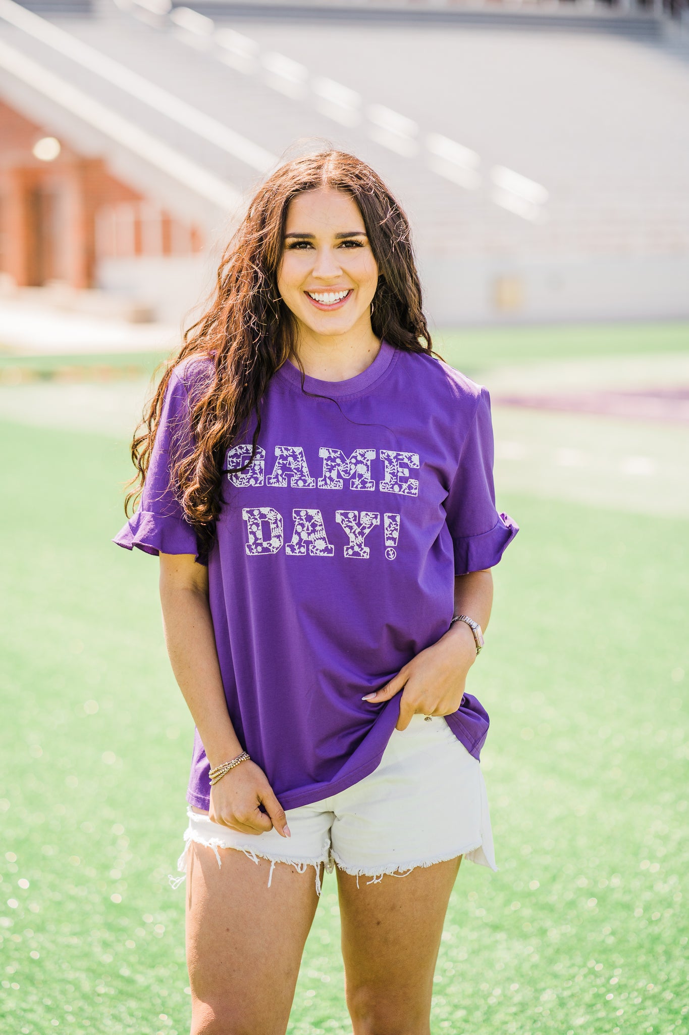 Purple & White Game Day Spirit Tee by Layerz