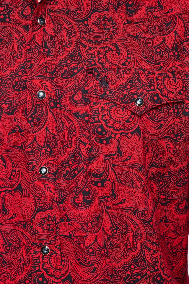 Red Paisley Western Shirt