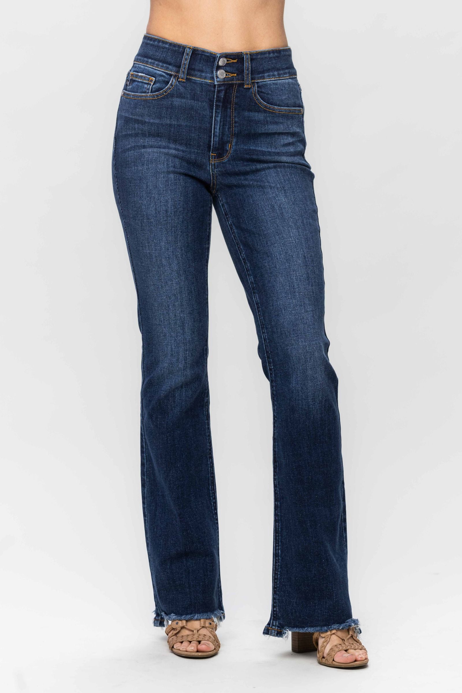 Judy Blue Vintage Frayed Hem Bootcut Jeans