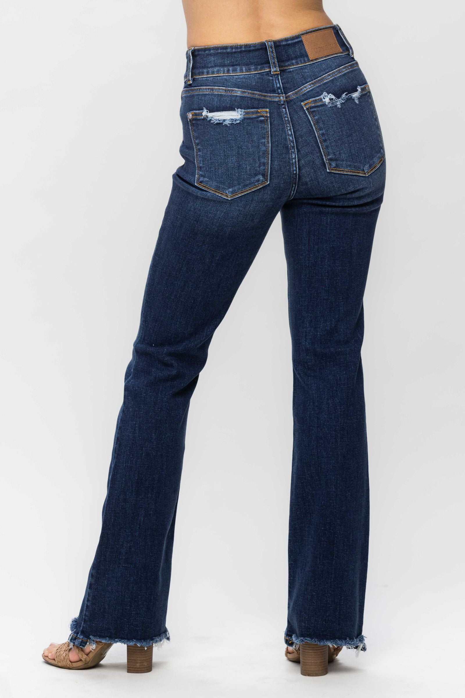 Judy Blue Vintage Frayed Hem Bootcut Jeans