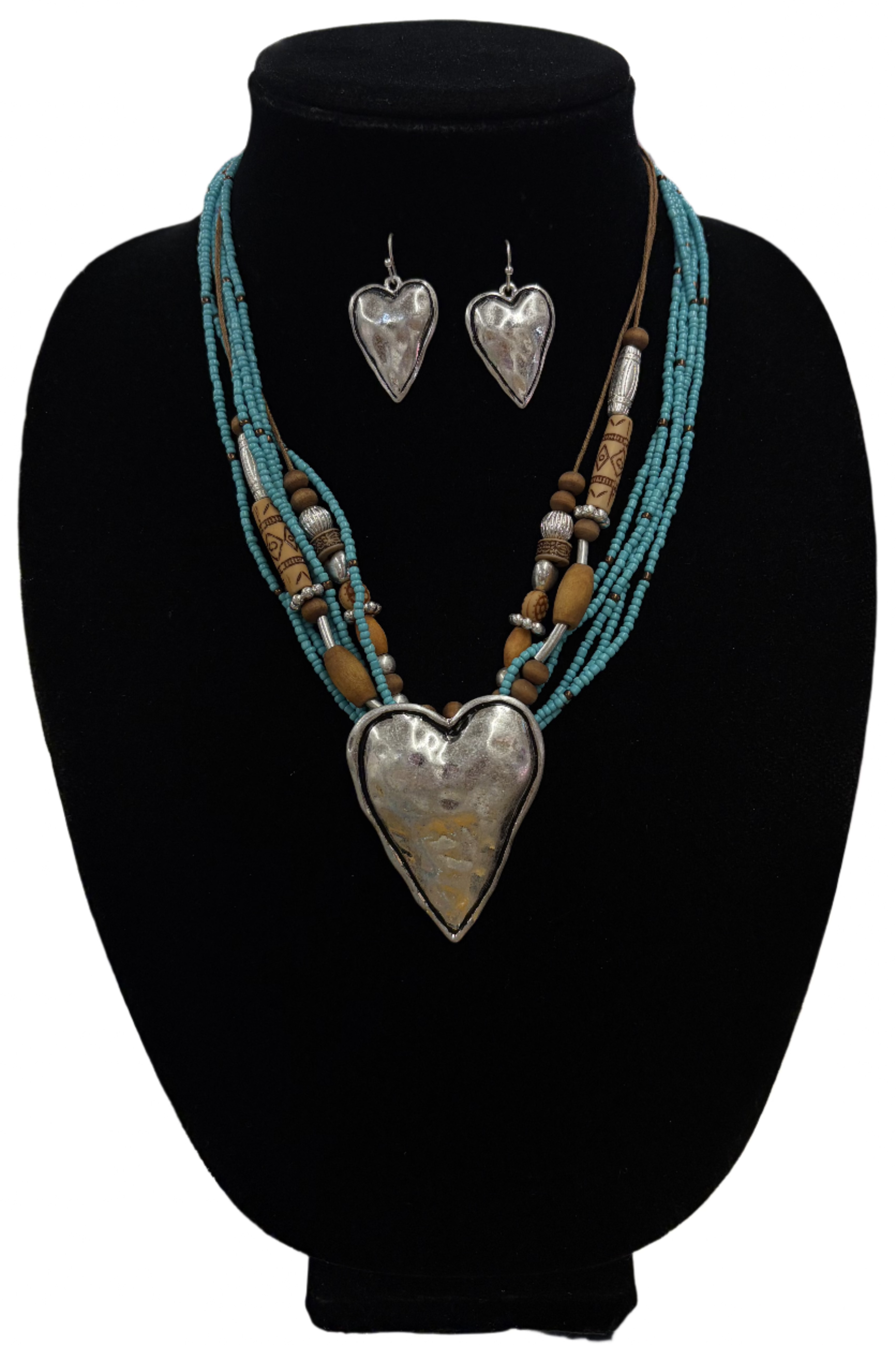 M&F Western Women's Western Hammered Heart Jewelry Set