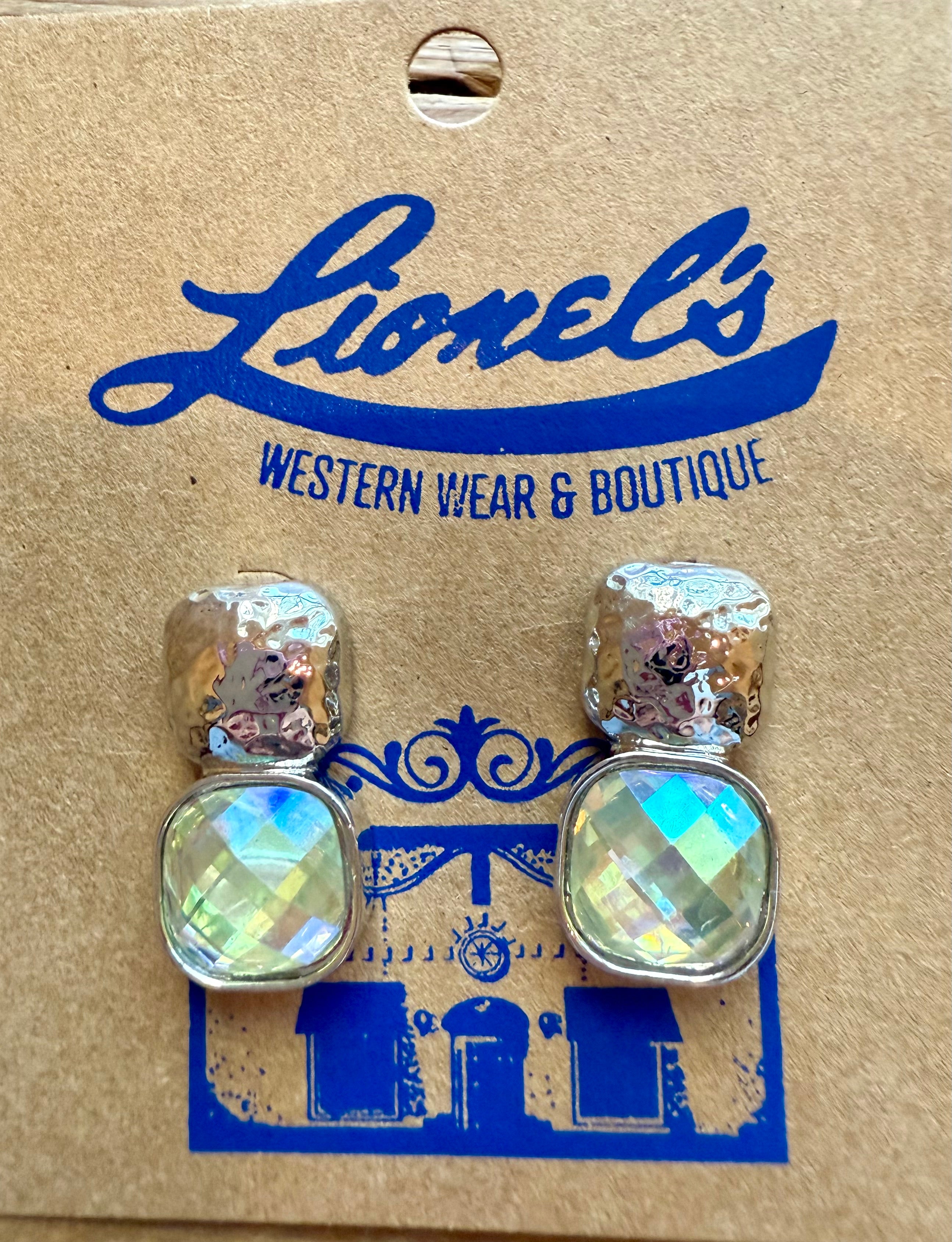 Silver Crystal Drop Earrings