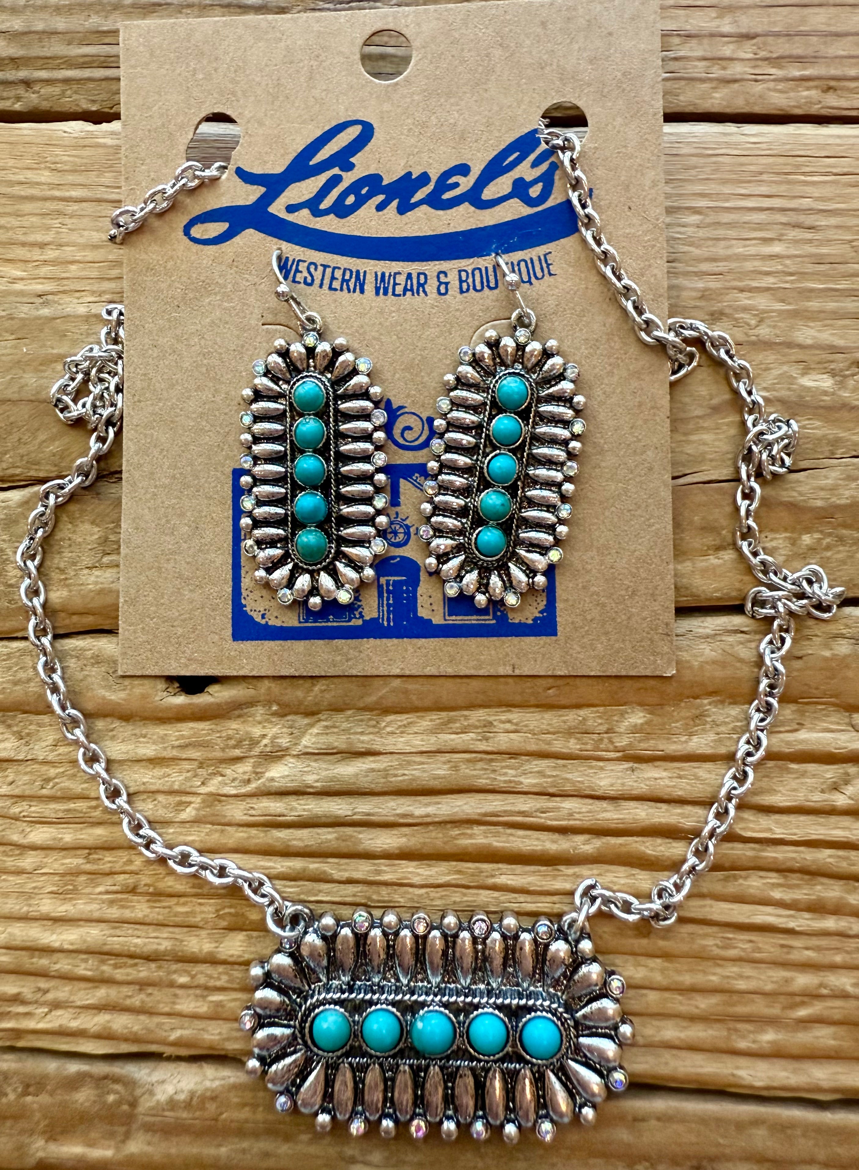 Fashion Turquoise Necklace & Earrings Set