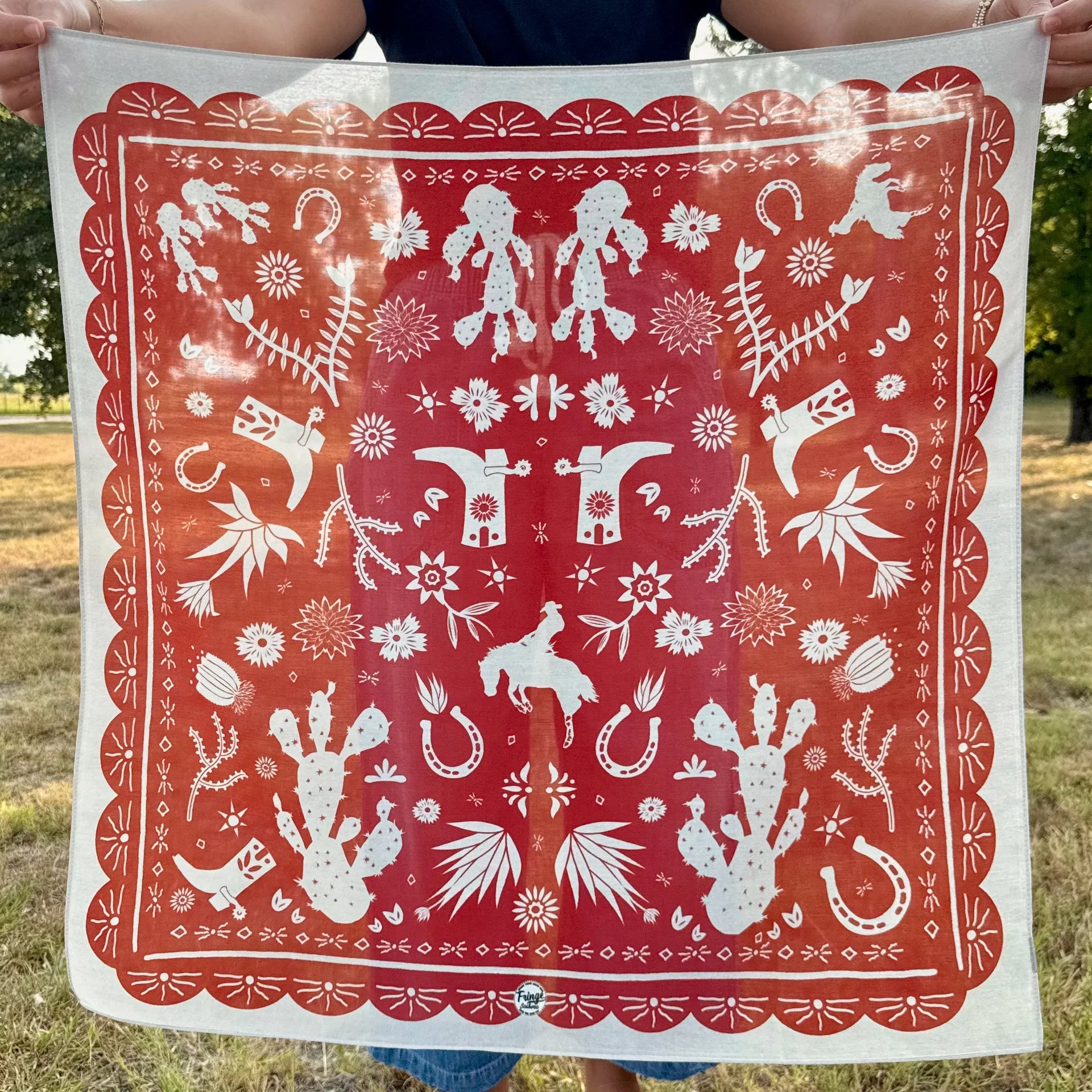 Game Day Down South Doily Bandana- Red