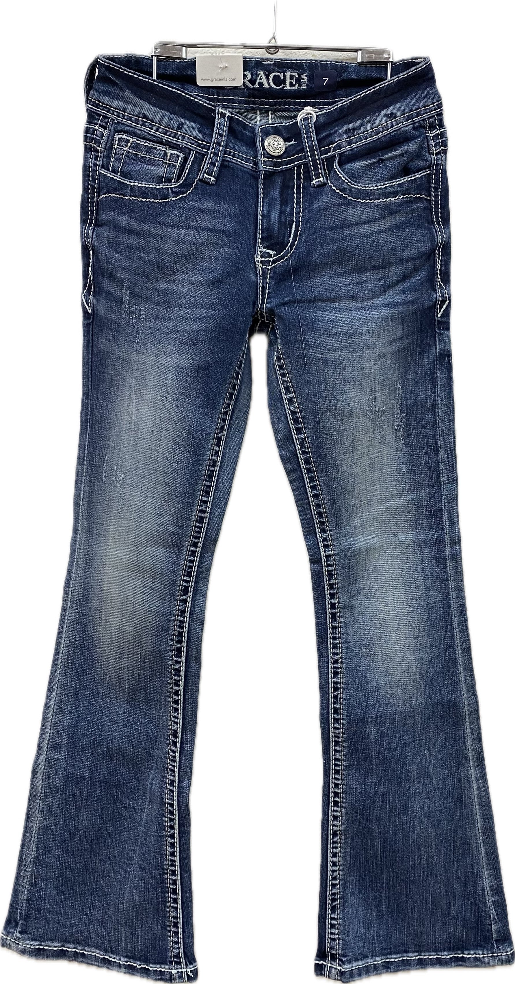 Grace in LA Girl's Pink Paisley Pockets Jeans