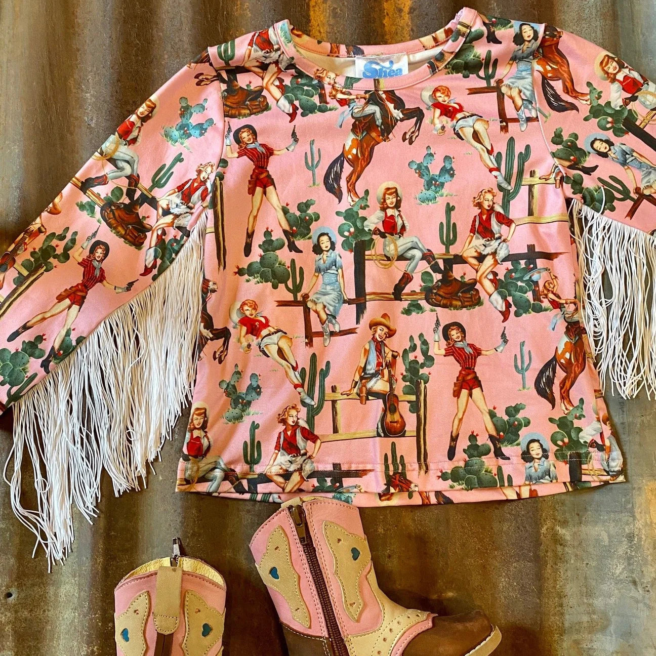 Pink Wild West Long Sleeve Top