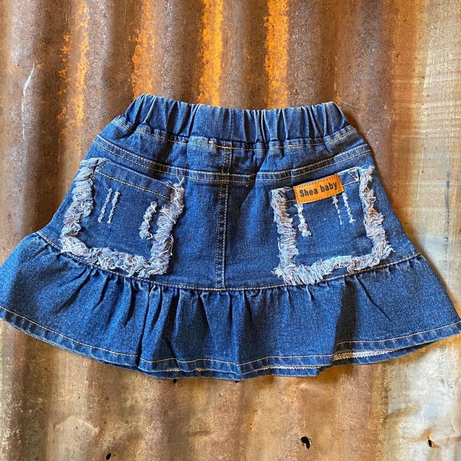 Little Girl's Ruffled Denim Skirt