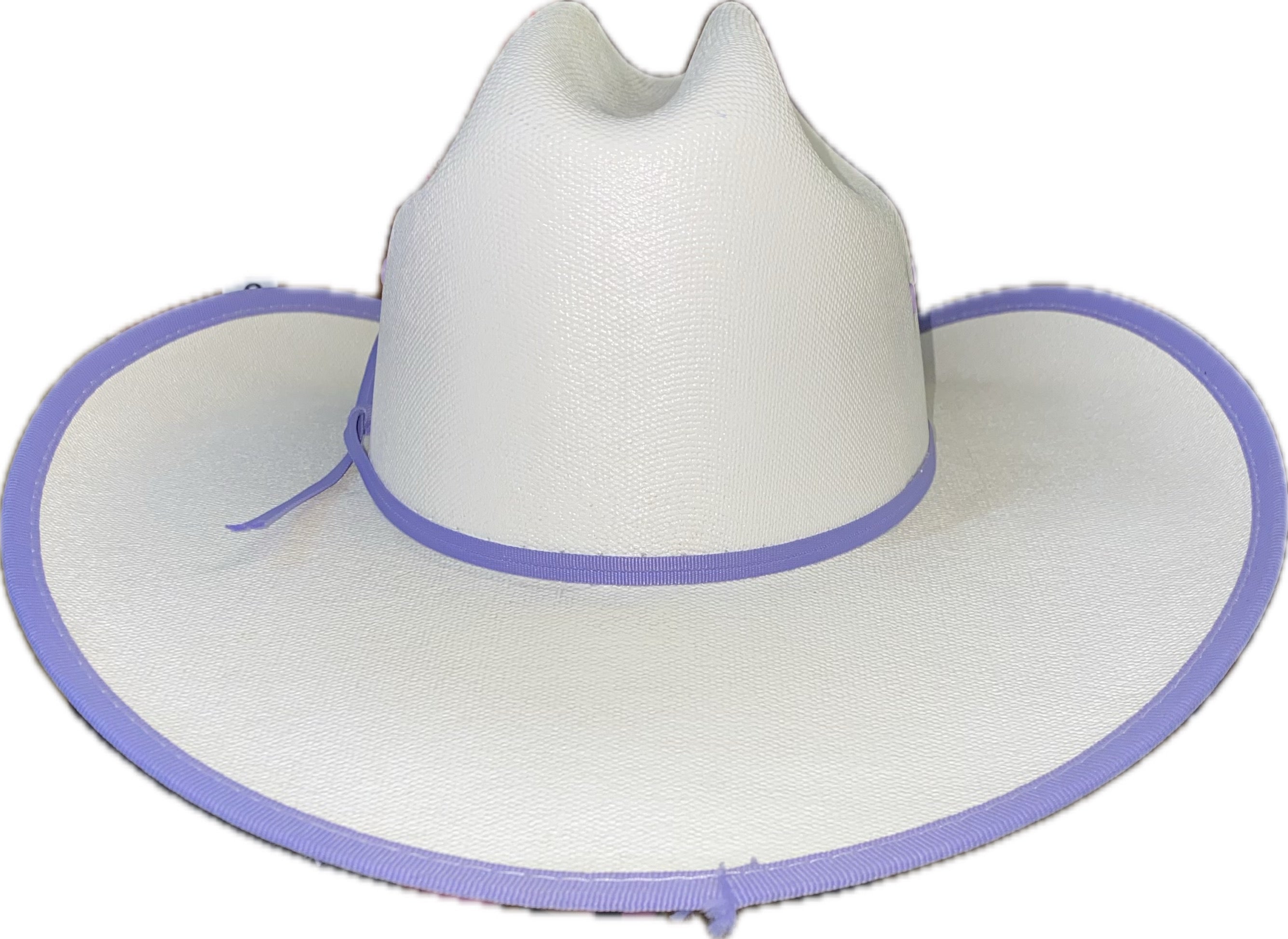 Children's Straw Hat w/ Lavender Piping