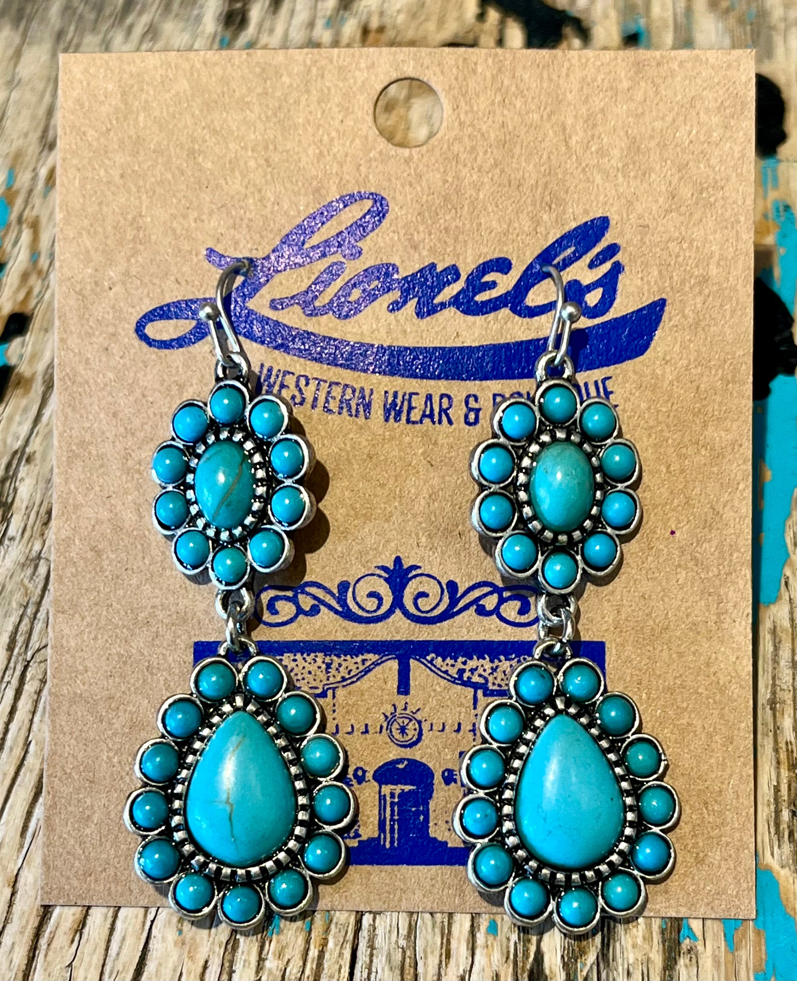 Turquoise Teardrop Statement Earrings