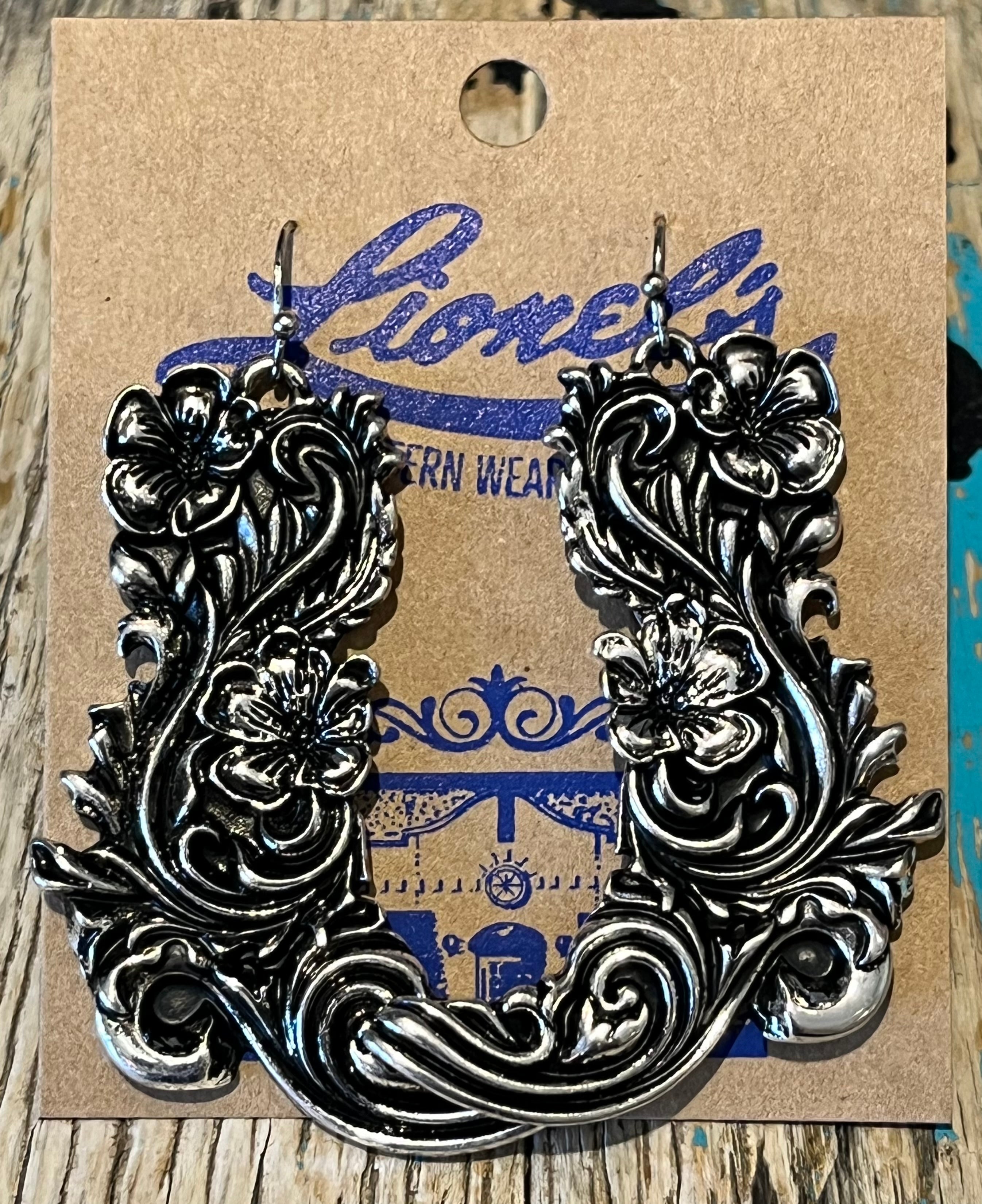 Western Floral Boot Earrings