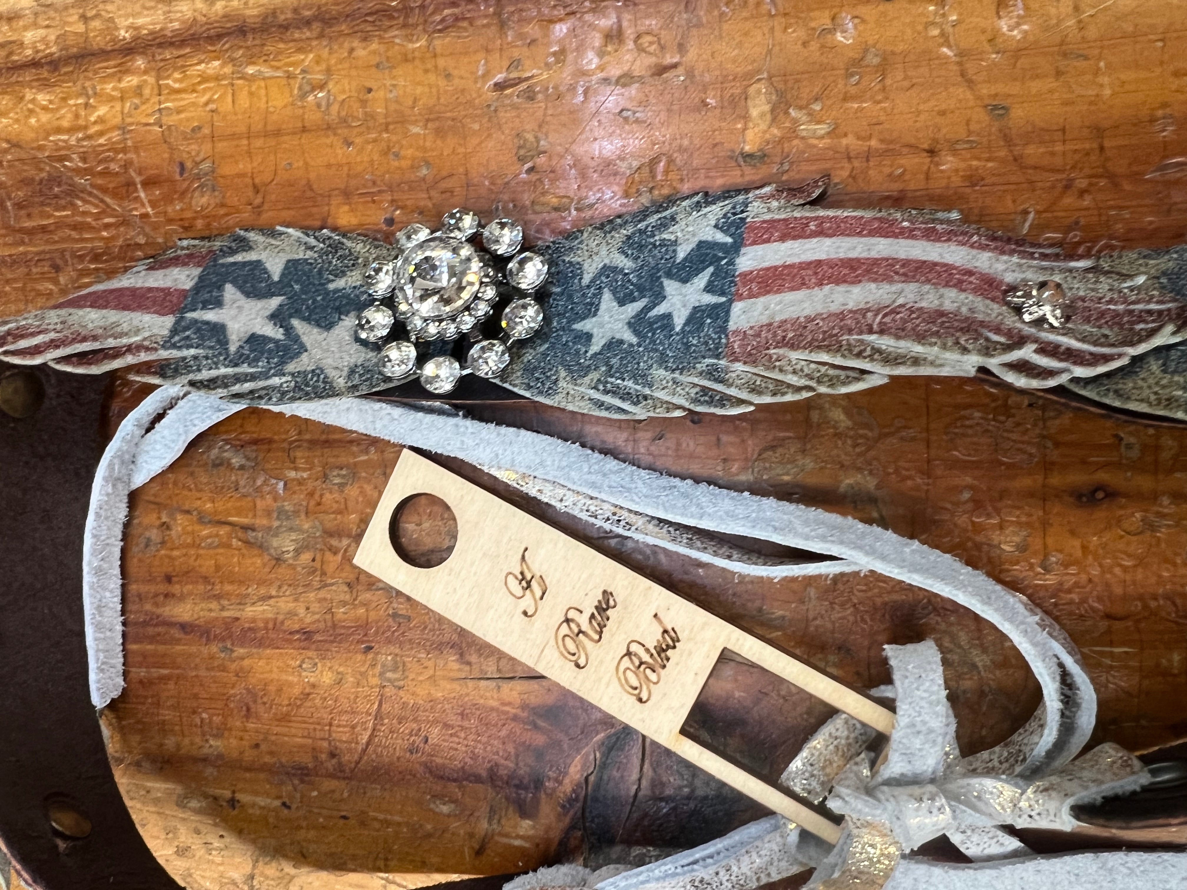 Leather Americana Theme Hat Band by A Rare Bird