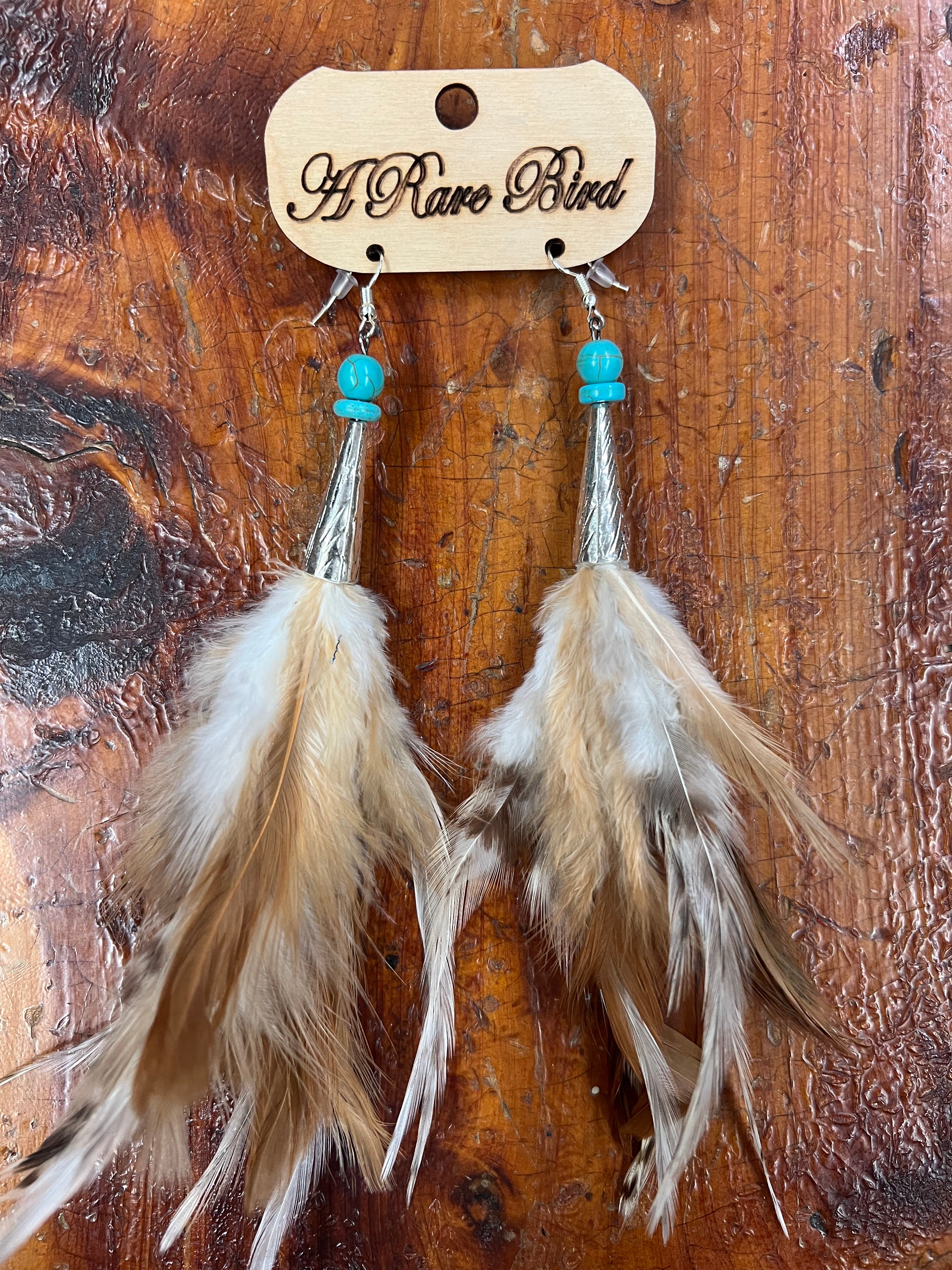 Dangling Feather Earrings by A Rare Bird/B