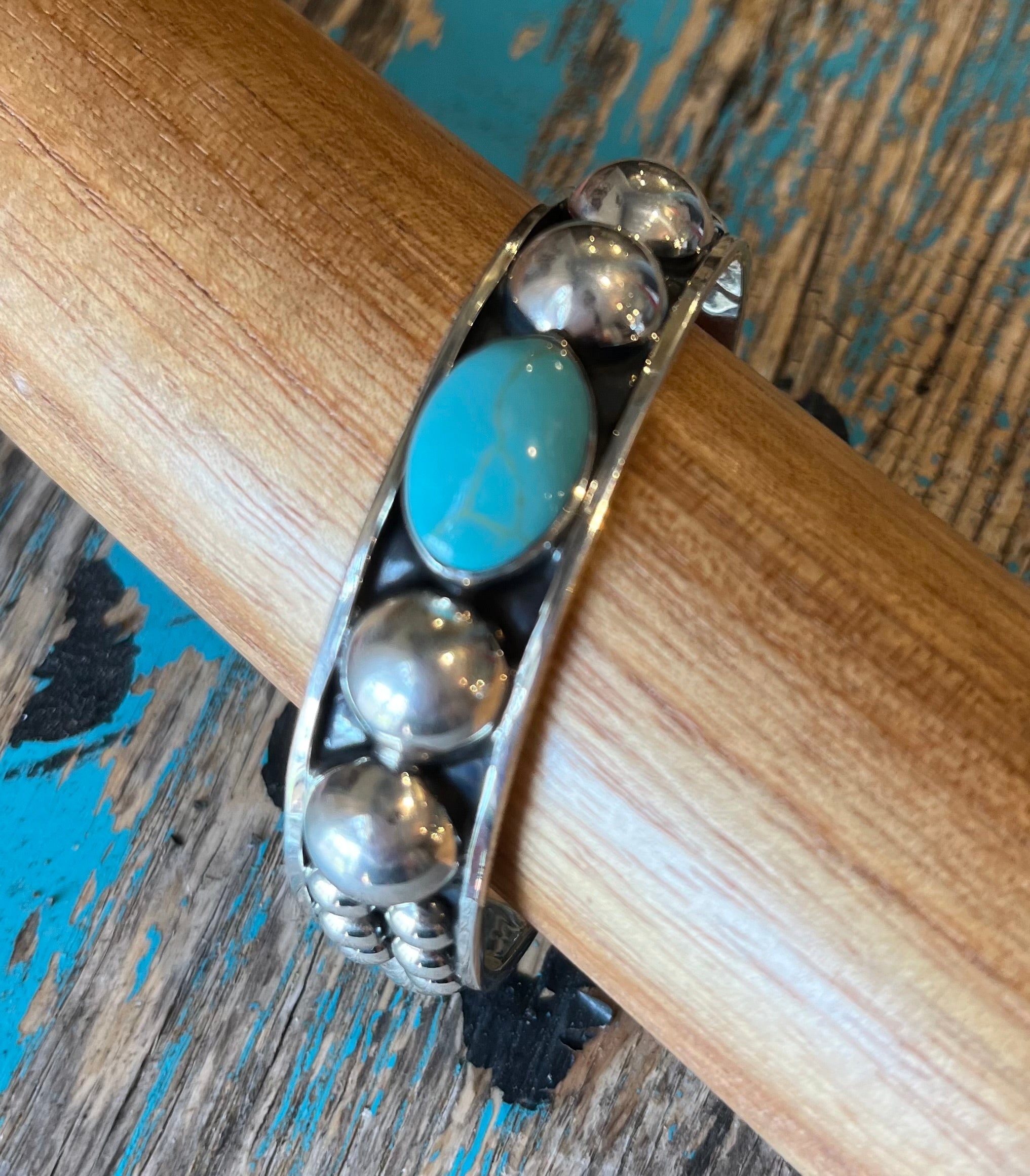 Sterling Silver Cuff Bracelet w/ Turquoise Stone