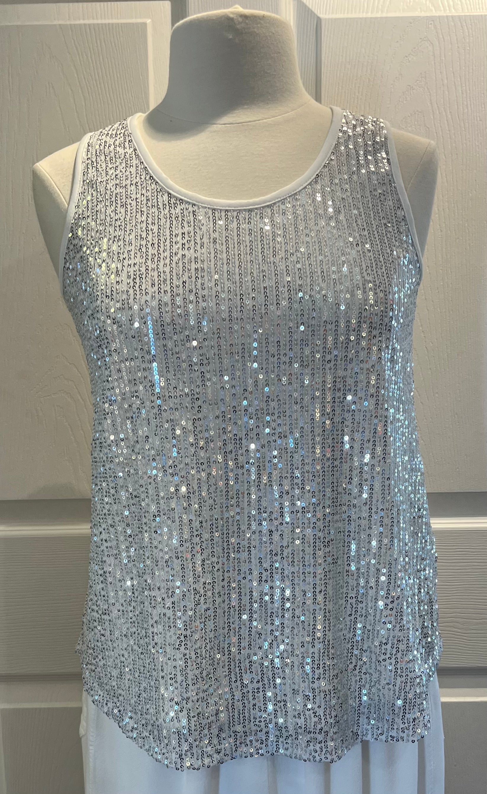 White sequin tank hotsell